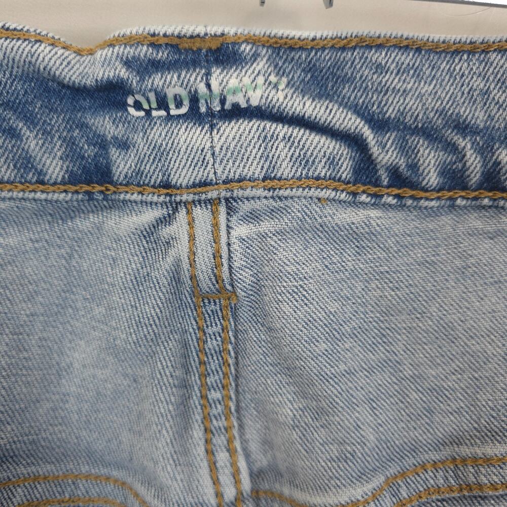 Old Navy Acid Wash Button Fly Jeans Raw Hem Women 29 High Rise Stretch Blue - Picture 8 of 11